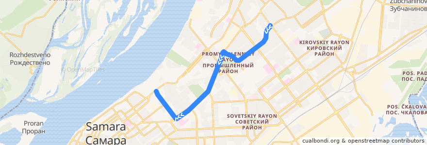Mapa del recorrido Троллейбус 19: Барбошина поляна - улица Ново-Садовая de la línea  en городской округ Самара.