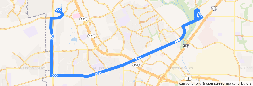 Mapa del recorrido Northwest Vista College/Ingram de la línea  en Сан-Антонио.