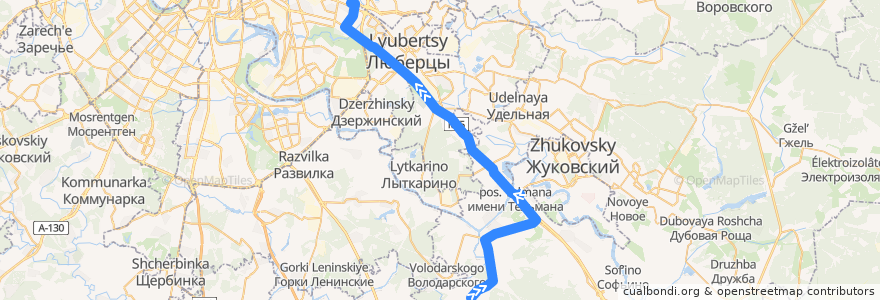 Mapa del recorrido Автобус №416 Константиново – Москва (а/с Выхино) de la línea  en Oblast Moskau.
