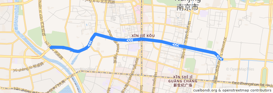 Mapa del recorrido 南京公交6路 de la línea  en Nanjing City.