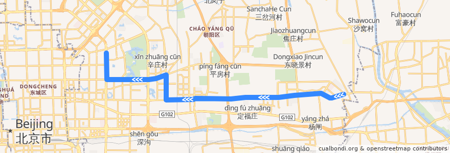 Mapa del recorrido Bus 675: 通州李庄 => 左家庄 de la línea  en پکن.