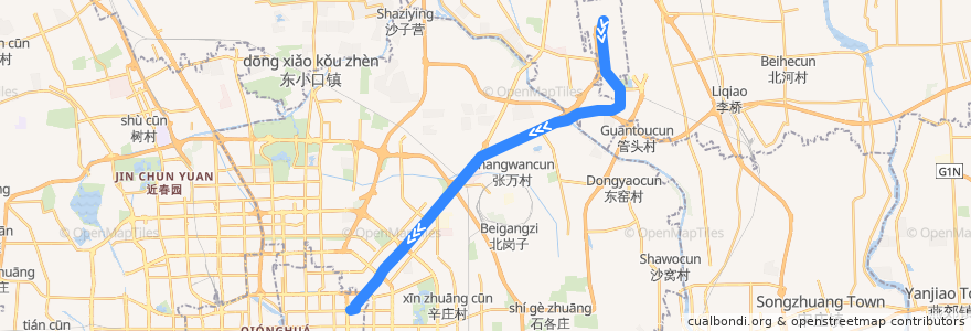Mapa del recorrido Subway ABC: 首都国际机场 => 东直门 de la línea  en Pekín.