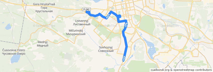 Mapa del recorrido Автобус 12. Южная Подстанция - ТЦ "МЕГА" de la línea  en Yekaterinburg Municipality.