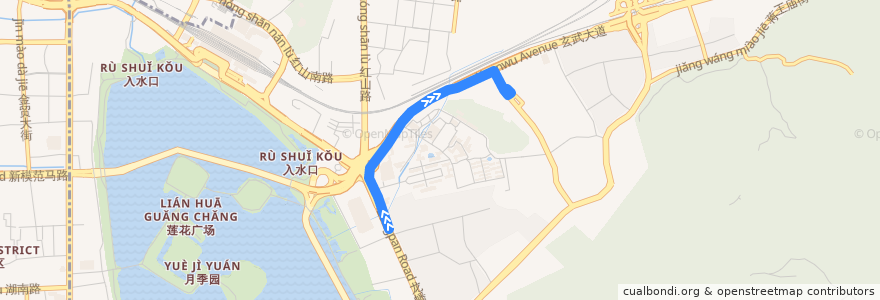 Mapa del recorrido 南京公交2路 de la línea  en Сюаньу.
