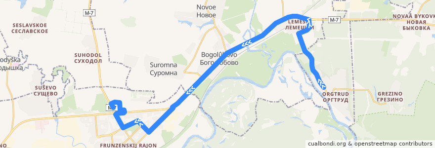 Mapa del recorrido Автобус №3с: Оргтруд => Гипермаркет "Глобус" de la línea  en فلاديمير أوبلاست.