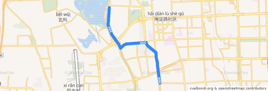 Mapa del recorrido Bus 74: 柳村 => 颐和园新建宫门 de la línea  en Peking.
