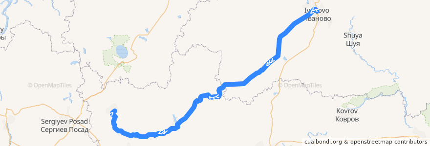 Mapa del recorrido Поезд: Иваново - Александров de la línea  en Центральный федеральный округ.