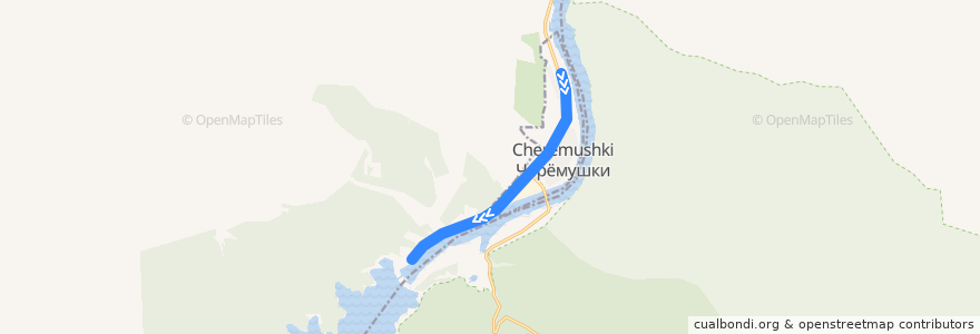 Mapa del recorrido Черёмушкинский трамвай: на север de la línea  en ベヤ地区.