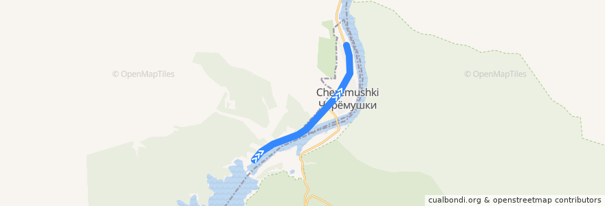 Mapa del recorrido Черёмушкинский трамвай: на юг de la línea  en Beysky Rayon.