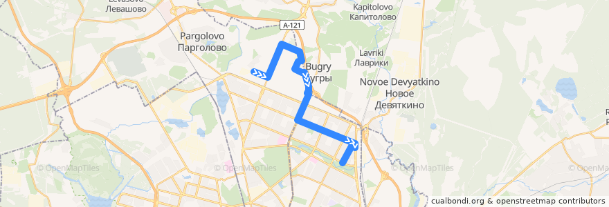 Mapa del recorrido Автобус № 139: станция метро «Парнас» => проспект Луначарского de la línea  en Санкт-Петербург.