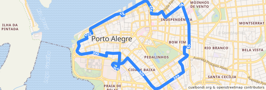 Mapa del recorrido C2 - Circular Praça XV de la línea  en بورتو أليغري.
