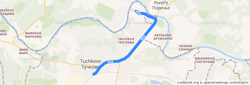 Mapa del recorrido Автобус №6 Тучково Вокзал - Техникум de la línea  en Ruzsky District.
