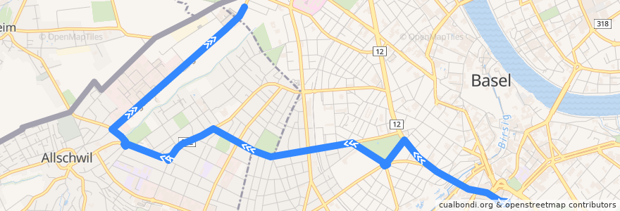 Mapa del recorrido Bus 48: Bahnhof SBB => Bachgraben de la línea  en سويسرا.