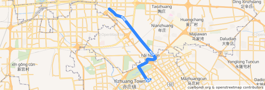 Mapa del recorrido Bus 976: 马驹桥西 => 城铁望京西站 de la línea  en Pekin.
