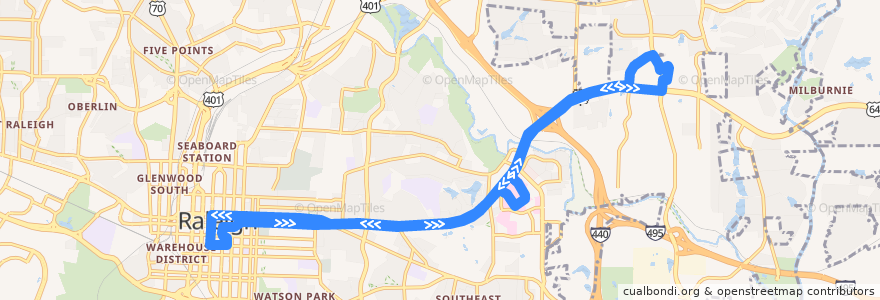 Mapa del recorrido GoRaleigh 15 WakeMed de la línea  en 罗利 / 羅里 / 羅利.