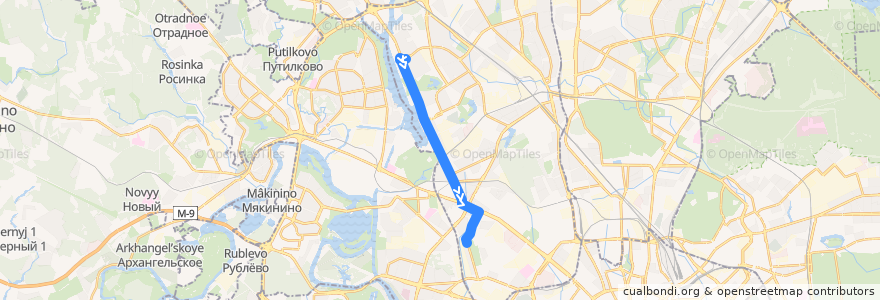 Mapa del recorrido Автобус т6: Кинотеатр «Нева» => Песчаная площадь de la línea  en Northern Administrative Okrug.