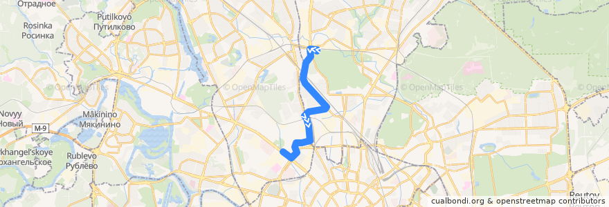 Mapa del recorrido Автобус т29: Метро «Владыкино» => Метро «Динамо» de la línea  en Moscow.