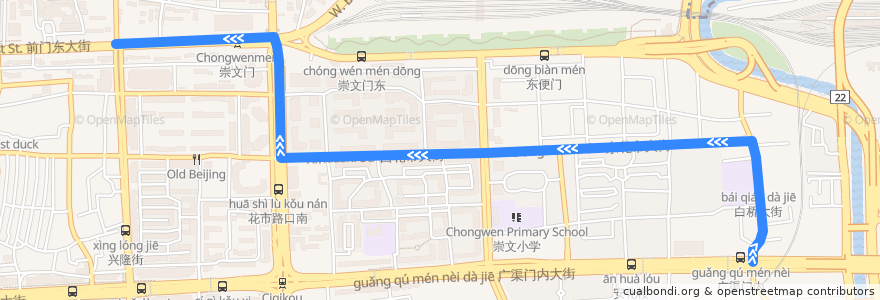 Mapa del recorrido Bus 8: 龙潭公园 => 前门 de la línea  en Pekin.