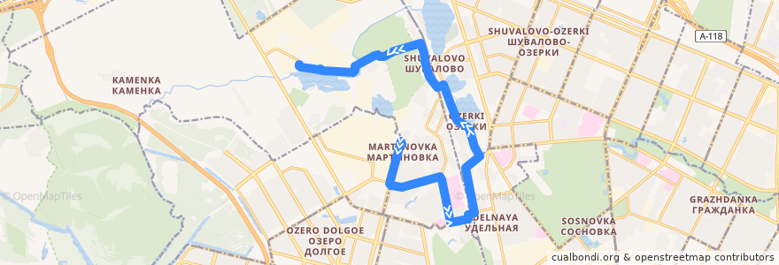 Mapa del recorrido Автобус № 38: Репищева улица => ОАО "Климов" de la línea  en サンクト ペテルブルク.
