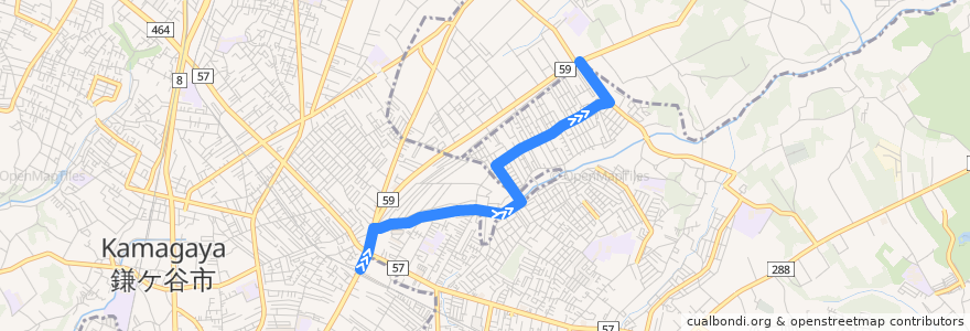 Mapa del recorrido 井草線 de la línea  en Chiba Prefecture.