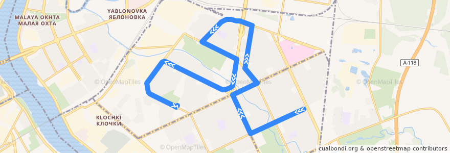 Mapa del recorrido Автобус № 161: улица Подвойского => улица Бадаева de la línea  en Невский район.