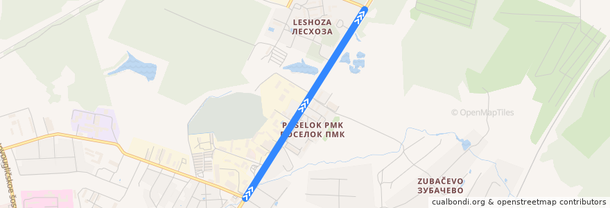 Mapa del recorrido 120: Сергиев Посад - Жуклино de la línea  en Сергиево-Посадский городской округ.