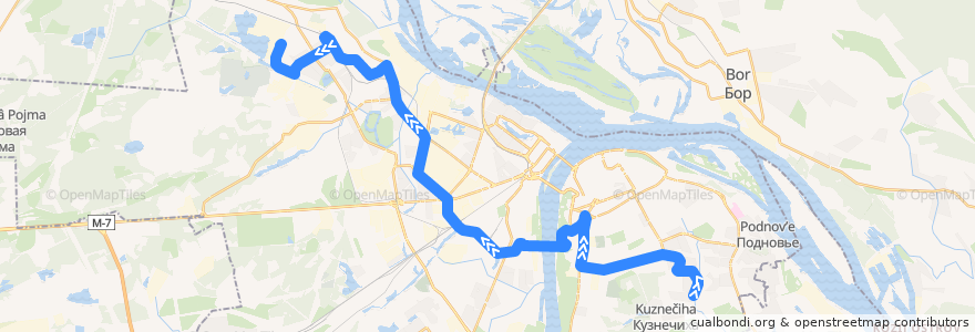 Mapa del recorrido Автобус 51: микрорайон Кузнечиха-2 => ЗКПД-4 de la línea  en Stadtkreis Nischni Nowgorod.
