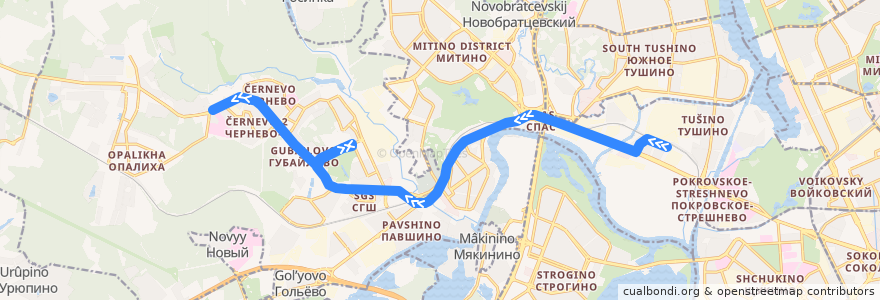 Mapa del recorrido Автобус №542: Метро "Тушино" - Красногорск (27 километр) de la línea  en 中央連邦管区.