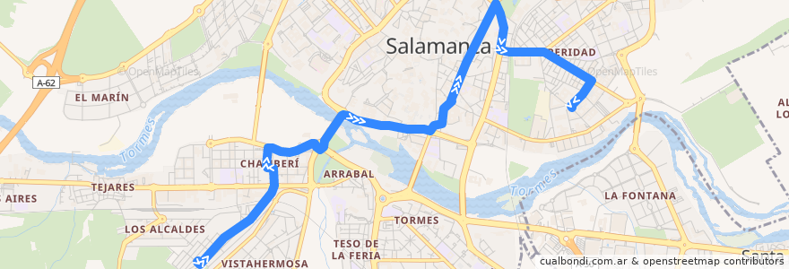Mapa del recorrido 8. Chamberí → Prosperidad de la línea  en شلمنقة.