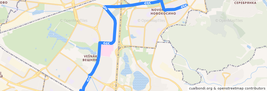 Mapa del recorrido Автобус 706: Салтыковская улица - Метро "Выхино" de la línea  en Eastern Administrative Okrug.