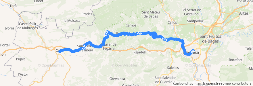 Mapa del recorrido Manresa - Fonollosa - Calaf de la línea  en برشلونة.