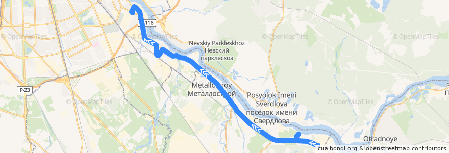 Mapa del recorrido Автобус № 189: Сапёрный => улица Грибакиных de la línea  en 상트페테르부르크.
