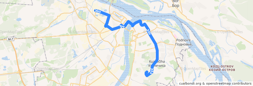 Mapa del recorrido Автобус 92: Рынок «Бурнаковский» => микрорайон Цветы de la línea  en Nizhny Novgorod.