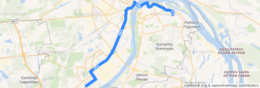Mapa del recorrido Маршрутное такси 40: улица Усилова => улица Янки Купалы de la línea  en городской округ Нижний Новгород.