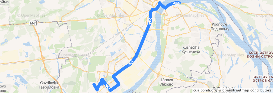 Mapa del recorrido Маршрутное такси 42: Катер «Герой» => Космическая улица de la línea  en ニジニ・ノヴゴロド管区.