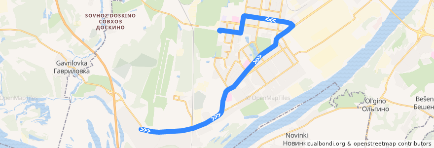 Mapa del recorrido Трамвай 28: Гнилицы => 52-й квартал de la línea  en Nizhny Novgorod.