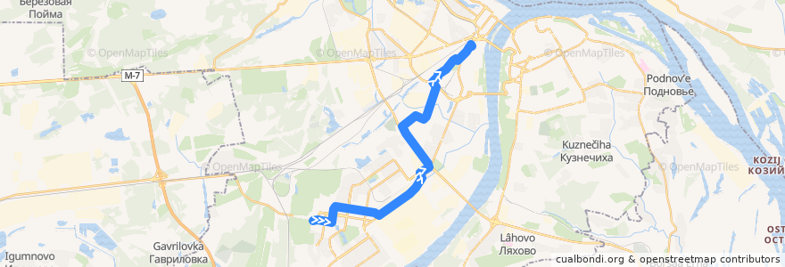 Mapa del recorrido Трамвай 417: 52-й квартал => Московский вокзал de la línea  en городской округ Нижний Новгород.