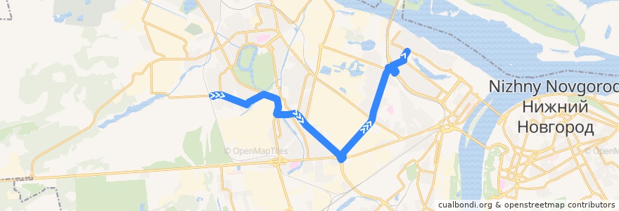 Mapa del recorrido Троллейбус 3: платформа Чаадаево => микрорайон Мещерское озеро de la línea  en городской округ Нижний Новгород.