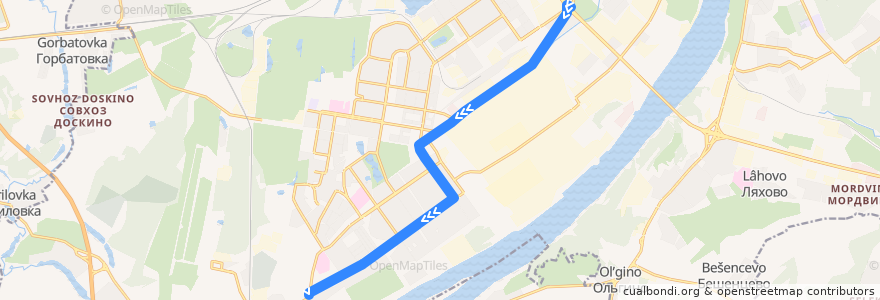 Mapa del recorrido Троллейбус 12: станция метро «Пролетарская» => улица Патриотов de la línea  en городской округ Нижний Новгород.