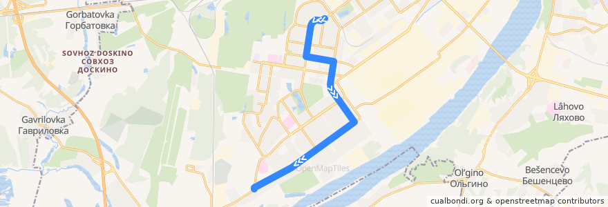 Mapa del recorrido Троллейбус 14: улица Плотникова => улица Патриотов de la línea  en ニジニ・ノヴゴロド管区.