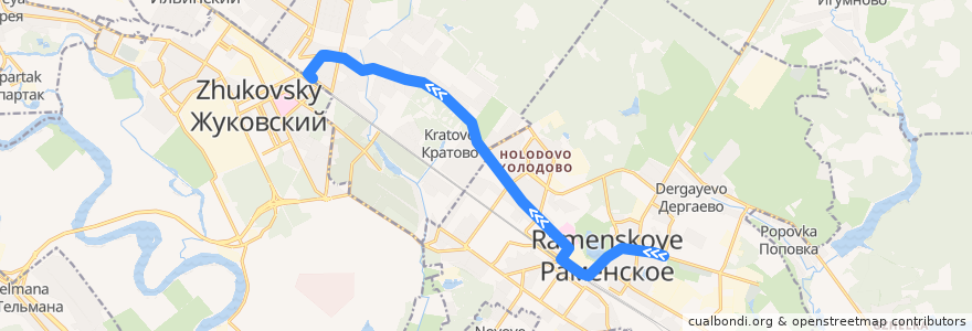 Mapa del recorrido Автобус №26: Раменское ПАТП - Платформа Отдых de la línea  en Ramensky District.