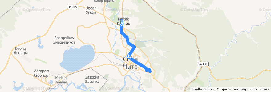 Mapa del recorrido Маршрутное такси №28 de la línea  en Chita.