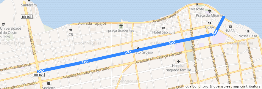 Mapa del recorrido Liberdade de la línea  en 聖塔倫.