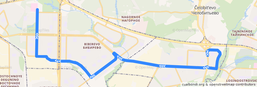Mapa del recorrido Автобус 771: Северодвинская улица => Абрамцевская улица de la línea  en Северо-Восточный административный округ.