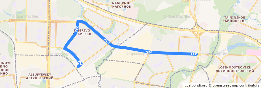 Mapa del recorrido Автобус 31: Осташковская улица => Метро «Бибирево» de la línea  en 东北行政区.
