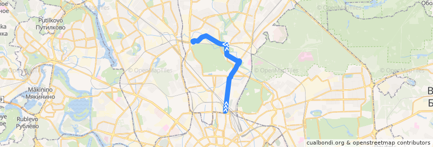 Mapa del recorrido Автобус 33: Рижский вокзал => Метро «Владыкино» de la línea  en 东北行政区.