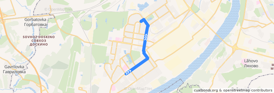 Mapa del recorrido Троллейбус 4: улица Минеева => улица Плотникова de la línea  en городской округ Нижний Новгород.