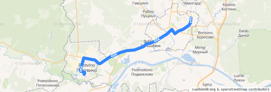 Mapa del recorrido Автобус №27 Станция Серпухов - Протвино de la línea  en городской округ Серпухов.