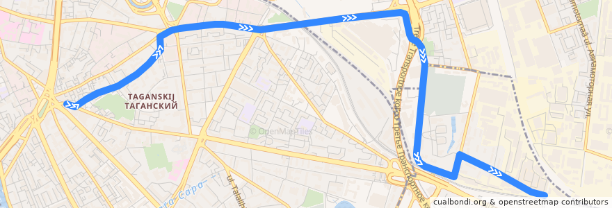 Mapa del recorrido Автобус 567: Метро "Таганская" - Смирновская улица 25 de la línea  en モスクワ.