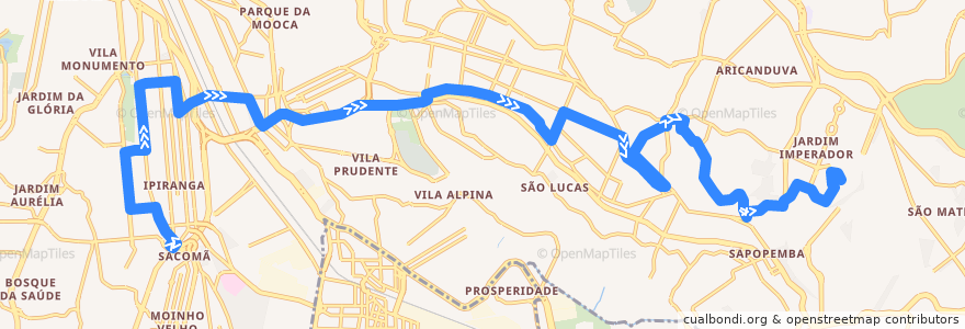 Mapa del recorrido 514T-10 Jardim Itápolis de la línea  en 상파울루.